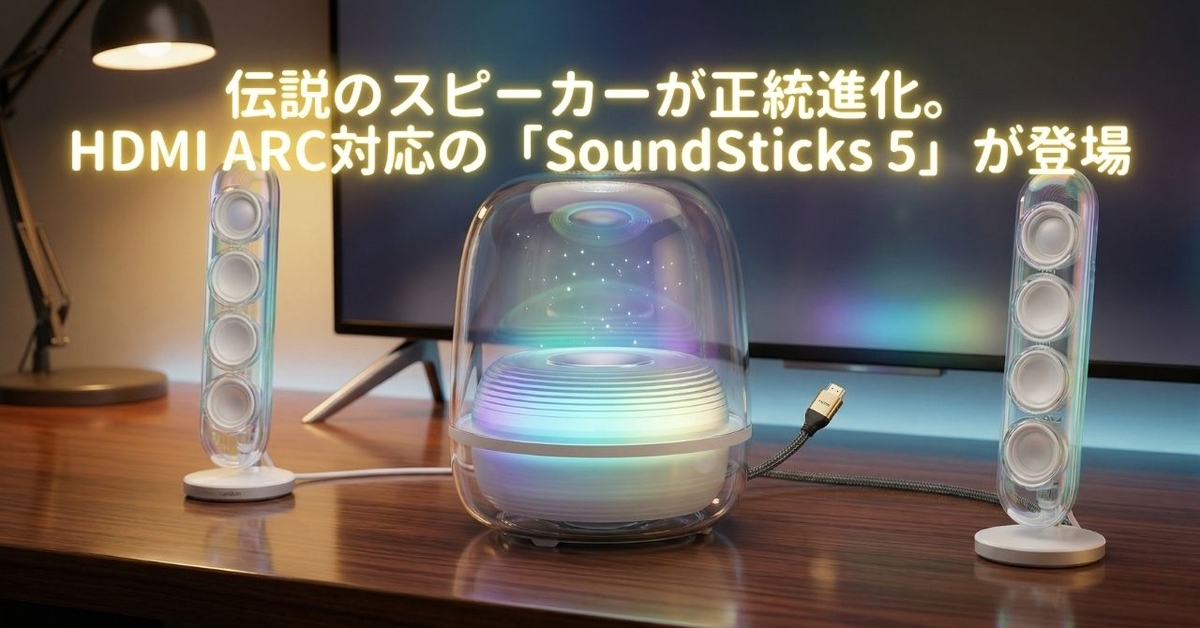 伝説のスピーカーが正統進化。HDMI ARC対応の「SoundSticks 5」が登場