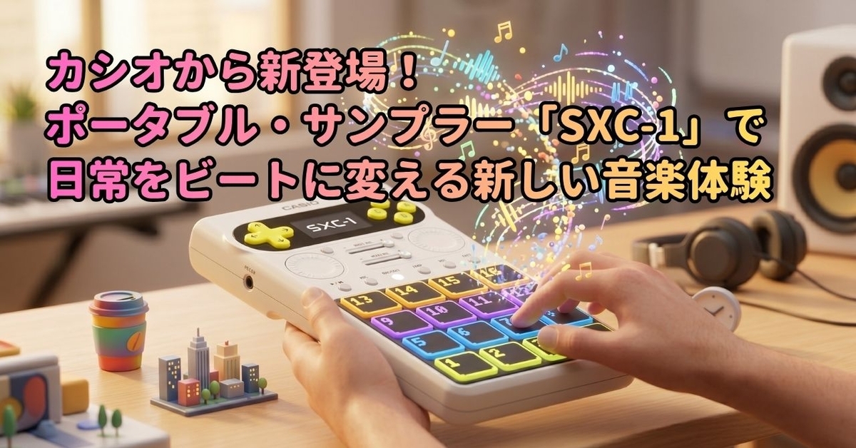 カシオから新登場!ポータブル・サンプラー「SXC-1」で日常をビートに変える新しい音楽体験