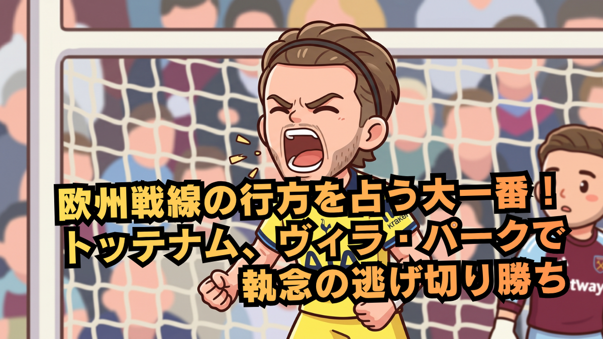欧州戦線の行方を占う大一番!トッテナム、ヴィラ・パークで執念の逃げ切り勝ち