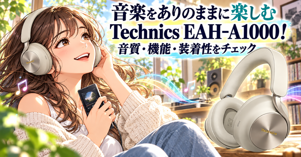 音楽をありのままに楽しむTechnics EAH-A1000!音質・機能・装着性をチェック