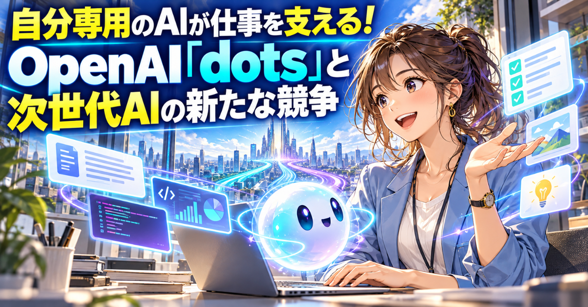 自分専用のAIが仕事を支える!OpenAI「dots」と次世代AIの新たな競争【2026年9月28日〜10月4日】
