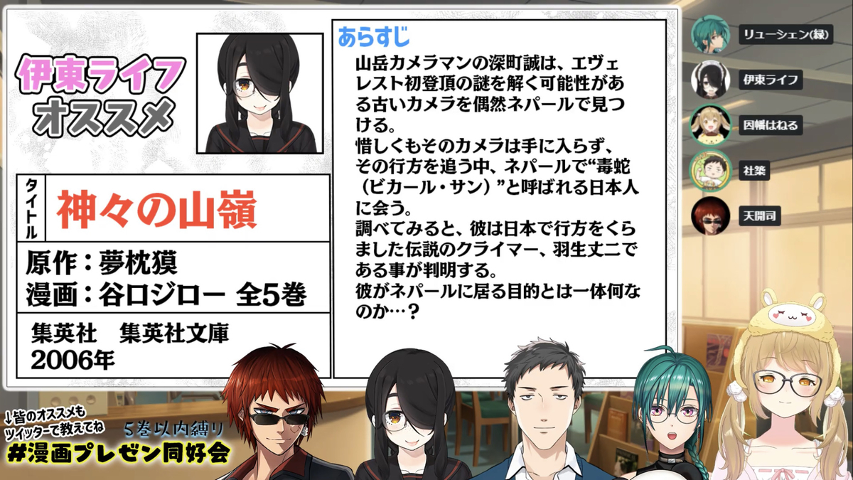社 天開 緑 ライフ 因幡はねる 漫画プレゼン5巻以内 ここの５人全員リーマン経験者でしょ 気になるにじさんじ Youtube