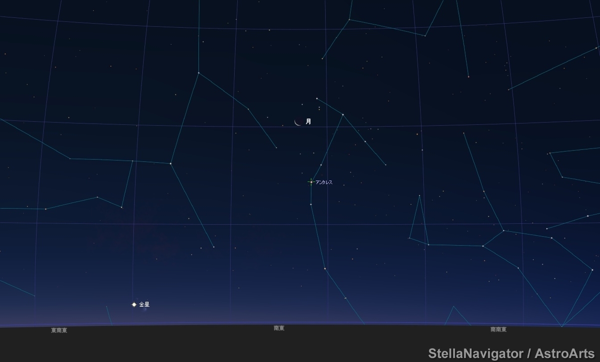 月とアンタレスが接近 21年1月10日 明け方です Kochab の星見日記