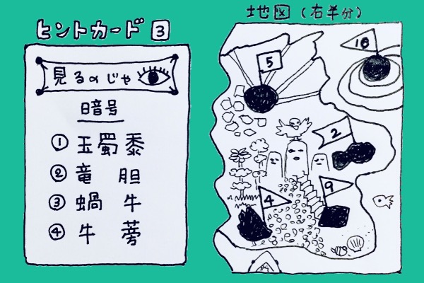 宝探し ヒントカード3⃣ 地図(半分)