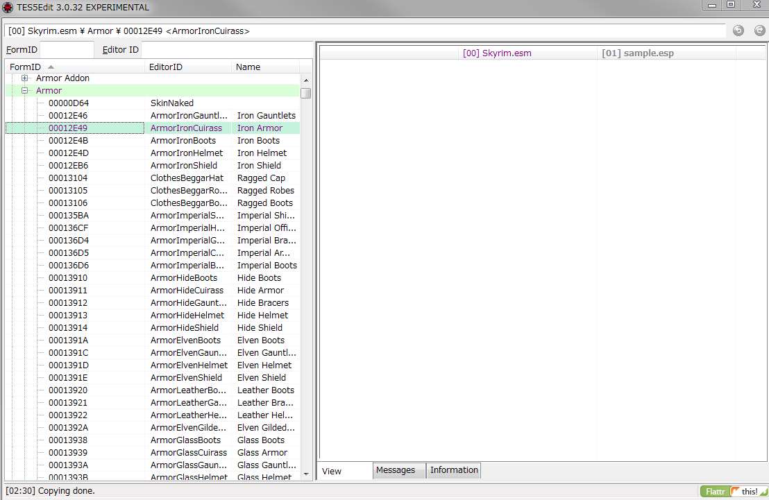 f:id:Kutsumiya:20150315145903j:plain TES5EDITでアドレス内が全くの同一