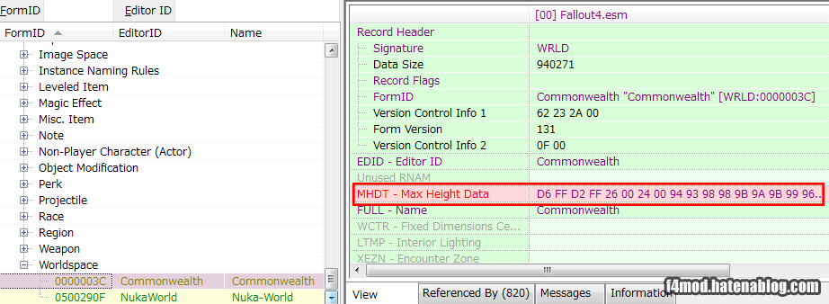 Fallout4.esmのMaxHeightData