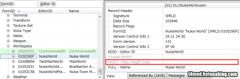 ヌカワールドのMaxHeightData