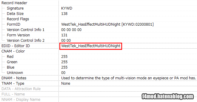 HUD/Night用Keyword