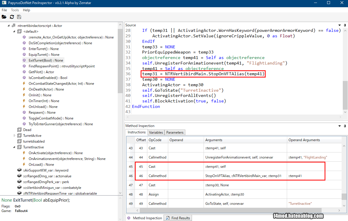 プレイヤキャラ降機時のスクリプト