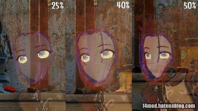 透過率による見え方のアラ