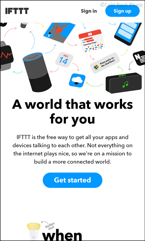 真ん中に『Get Started』のみ