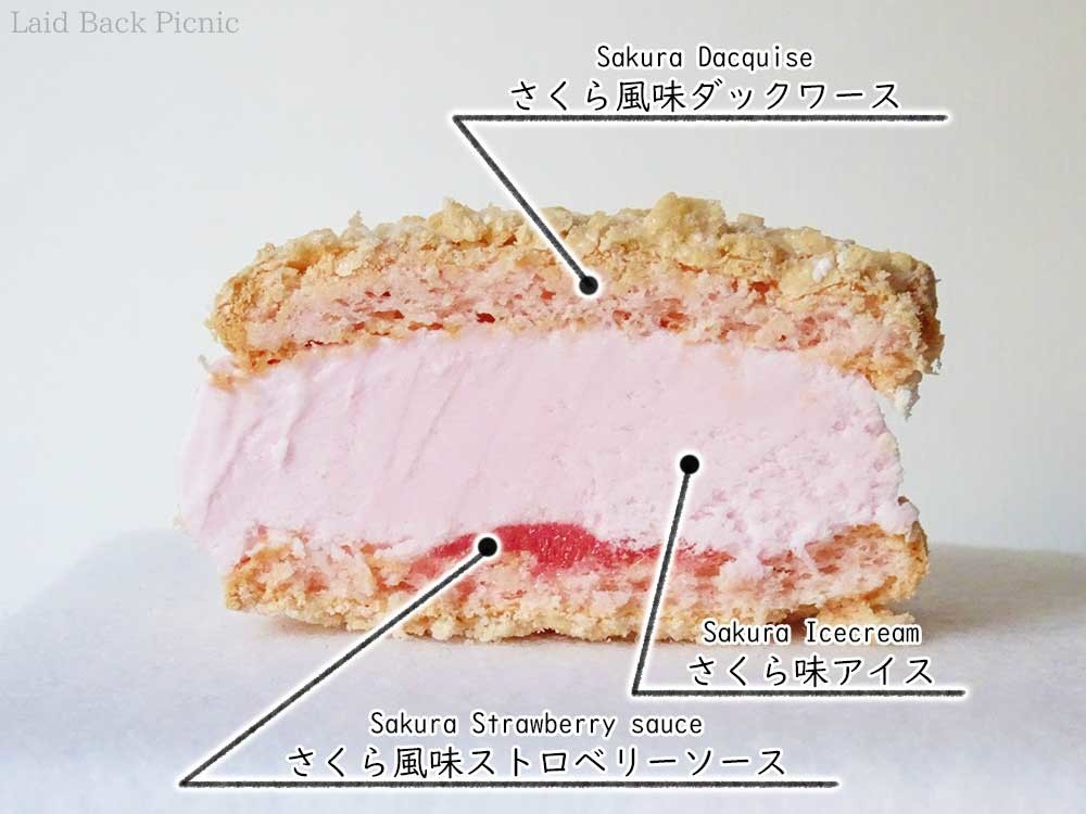 下の方にピンク色のソースが見える