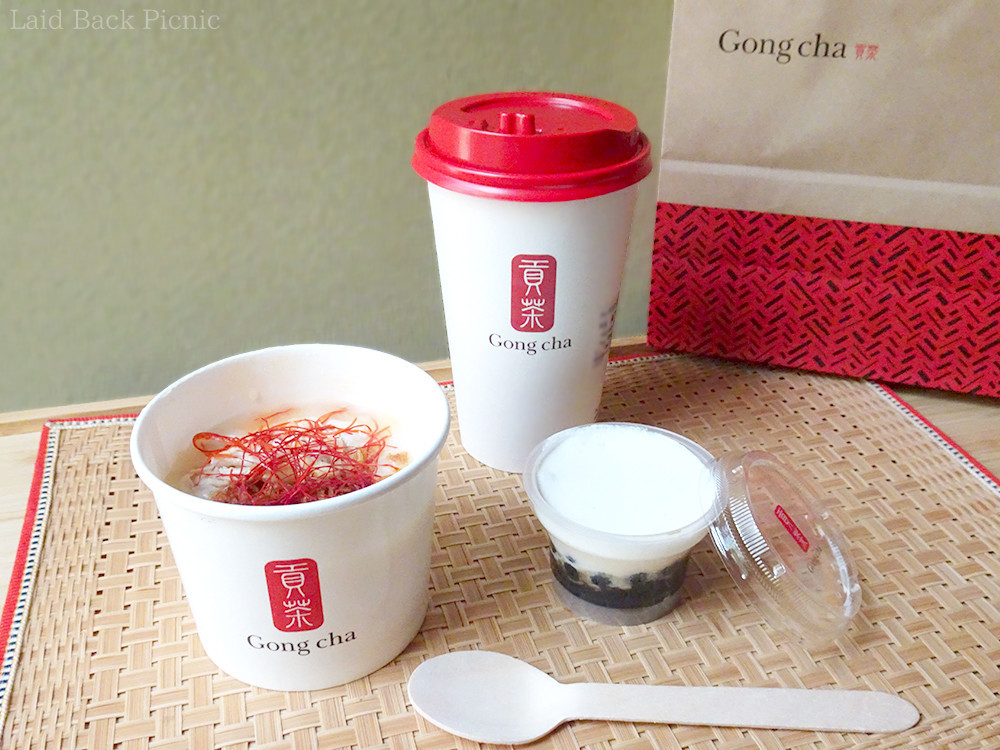 お粥＋お茶とデザートのクリーミータピオカ