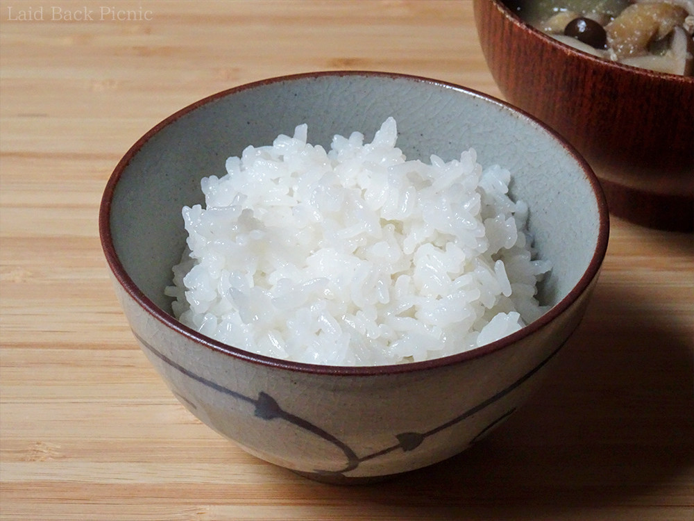 お米が光っている