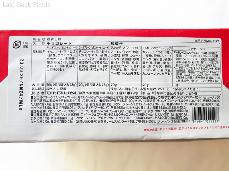 全商品の内容がまとめて表示されている