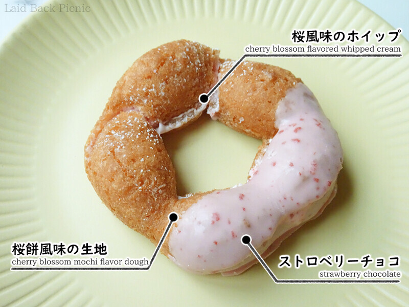 半分ピンク色のチョコがけ