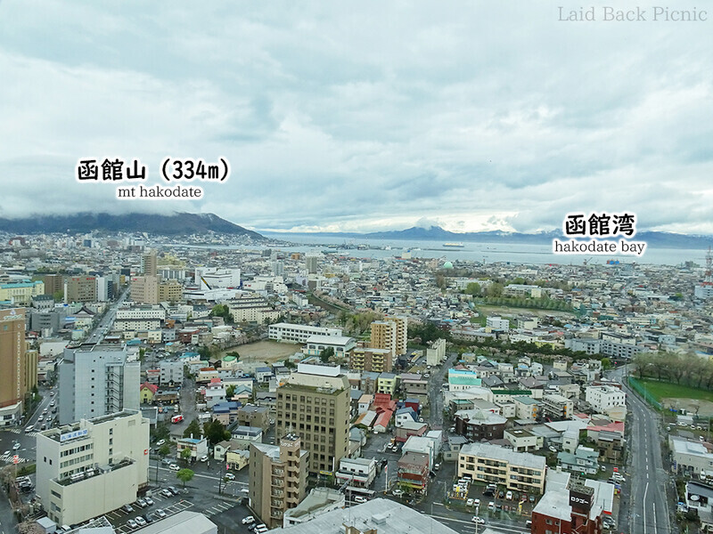 函館山と函館湾が望める