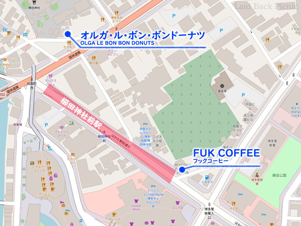 櫛田神社前駅の周辺マップ