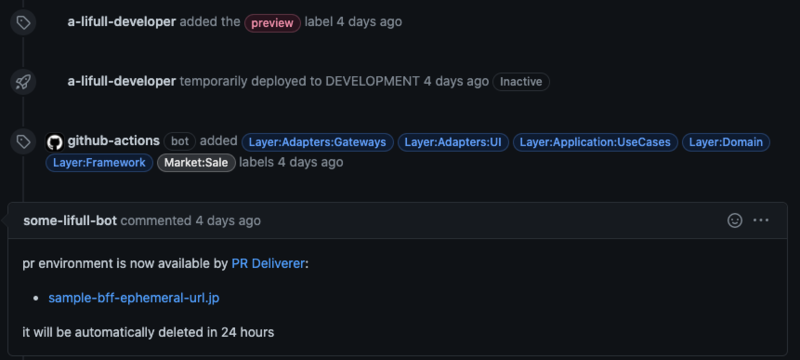 "preview"ラベルをPull Request内で指定するだけでテスト用環境を作成
