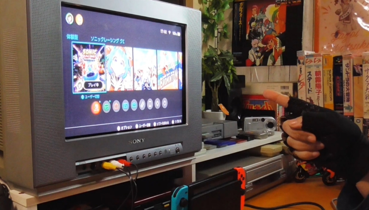 ブラウン管テレビで遊ぶ、Switchソニックレーシング クロスワールド