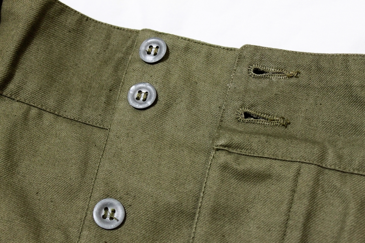 希少　フランス軍M47 前期アルミボタン １５ 1954 FRENCH ARMY M47 TROUSERS 17 / ヴィンテージ 50s フランス