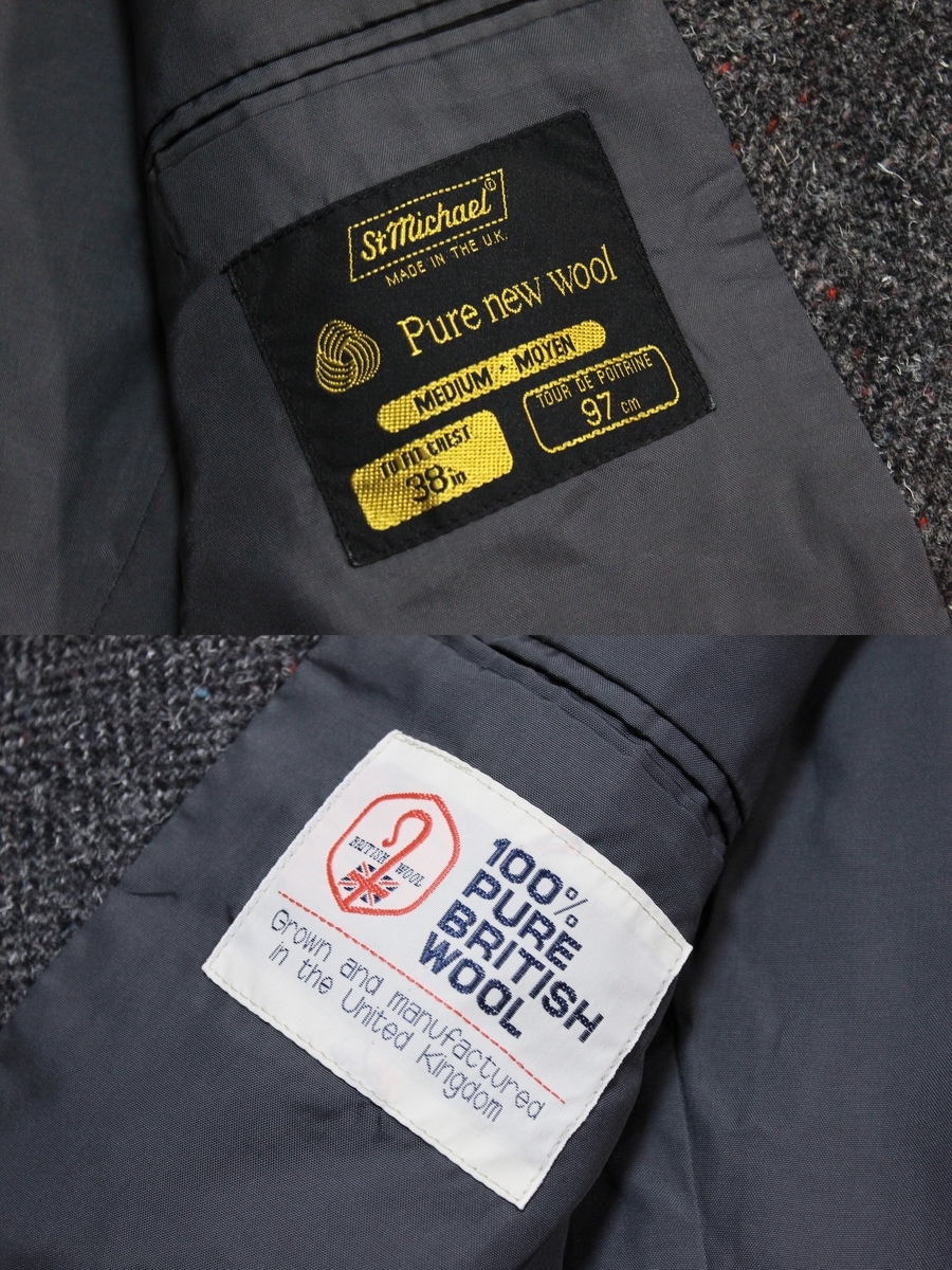 70s ST MICHAEL WOOL TWEED JACKET 38 / ヴィンテージ イングランド