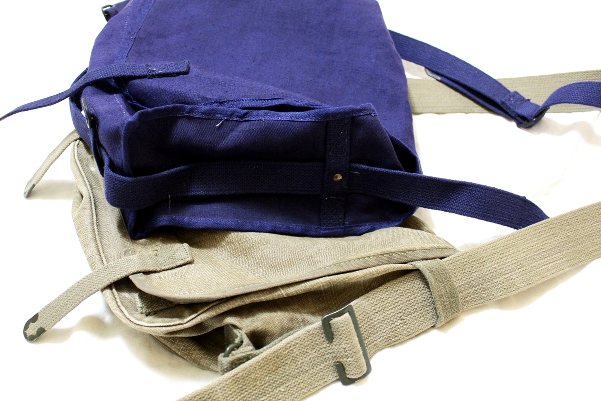 1957 FRENCH NAVY INDIGO LINEN BAG / ヴィンテージ フランス軍
