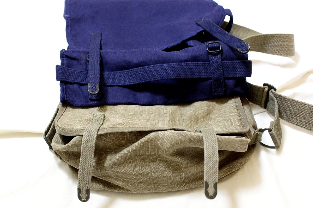 1957 FRENCH NAVY INDIGO LINEN BAG / ヴィンテージ フランス軍