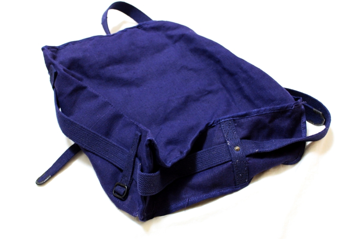 60s フランス軍 リネン ショルダーバッグ インディゴ ネイビー 1957 FRENCH NAVY INDIGO LINEN BAG / ヴィンテージ フランス軍