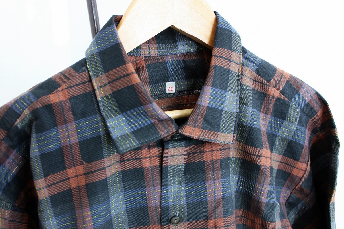 50s-60s FRENCH FARMERS GRANDPA SHIRT & WORK SHIRT JACKET 
