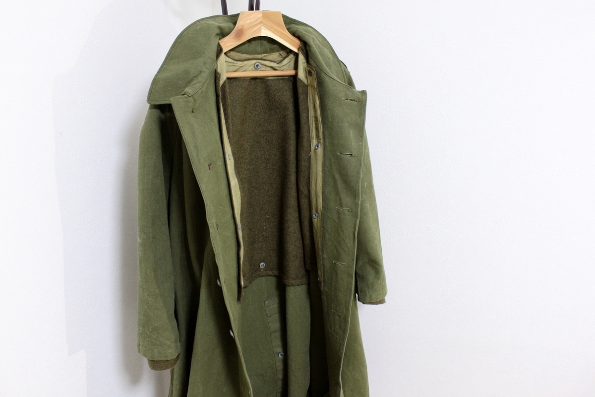 40s-50s FRENCH ARNY WOOL LINER for MOTORCYCLE OVERCOAT 1