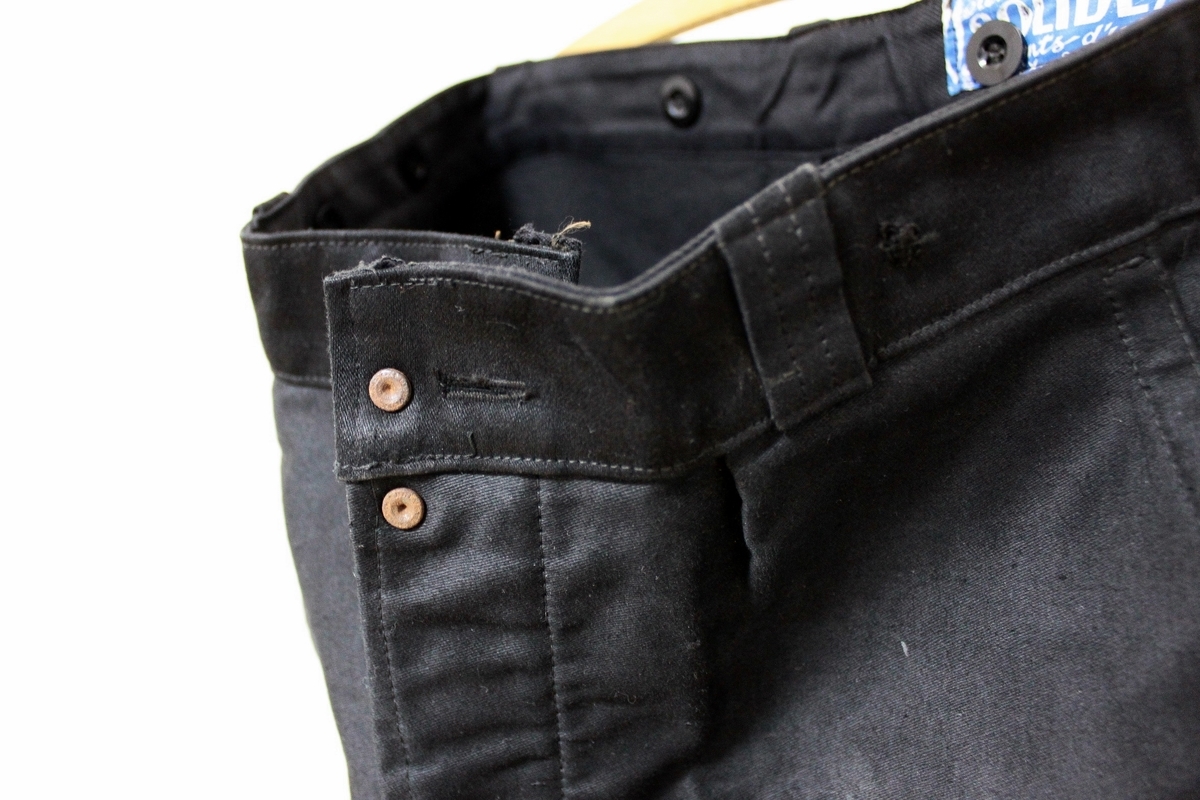 50s SOLIDEX BLACK MOLESKIN TROUSERS / ヴィンテージ フランス