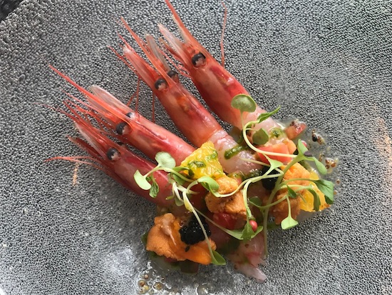 生の甘エビとウニ