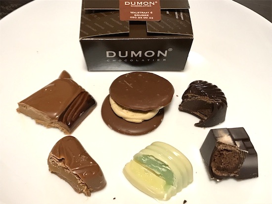 デュモンのチョコの断面6種
