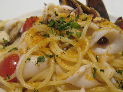 カプリチョーザの イタリア産カラスミを散らした魚介のペペロンチーノスパゲティ 美味しかったです 平凡を楽しむ生活