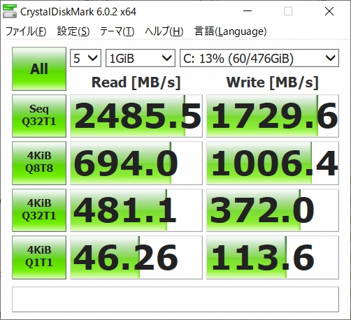 GR1650TGF-T|ベンチマーク|SSD