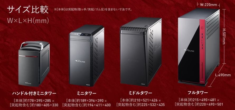 ゲーミングPC|サイズ感