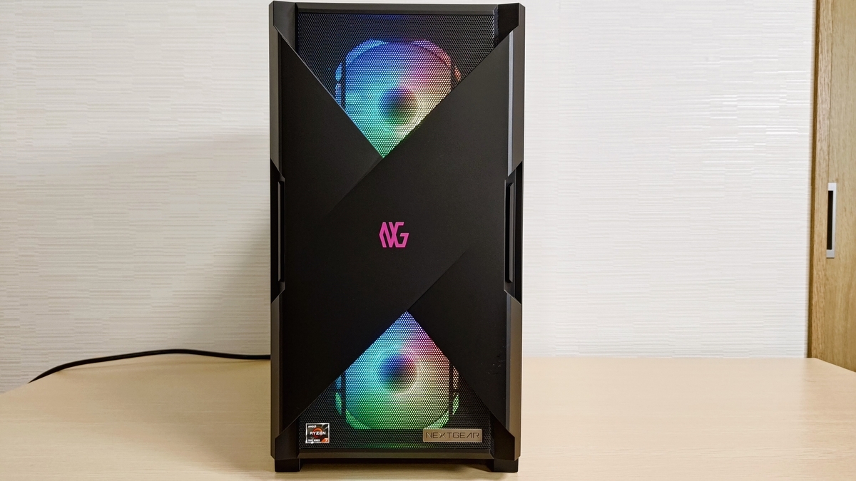 NEXTGEAR JG-A7A8X】RX7800XT+Ryzen7 7700ゲーミングPC実機