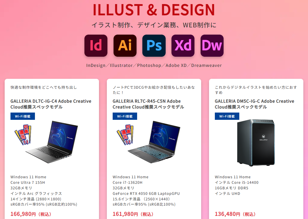 高速SSD、光沢ワインレッド Win11、Office2021、イラレが使える