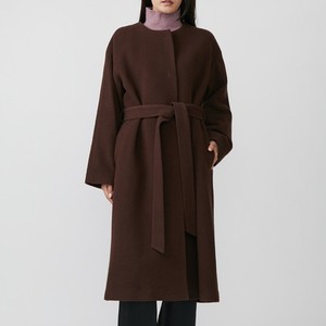 ブラウンのノーカラーコート ブラウンのノーカラーコート