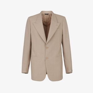 ベージュのテーラードジャケット