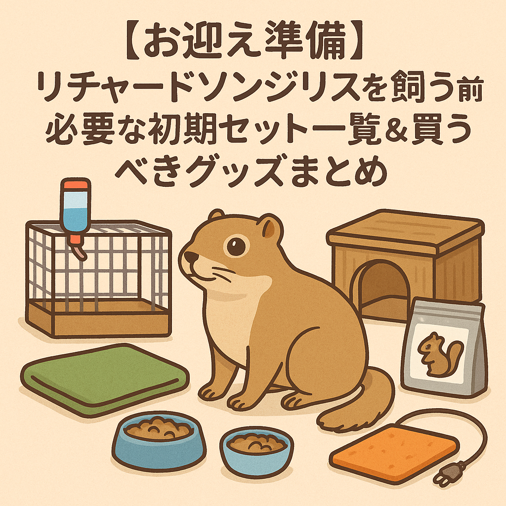 お迎え準備】リチャードソンジリスを飼う前に必要な初期セット一覧