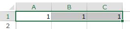 Rowsで取得したA1:C1に連番を出力