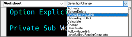 BeforeDoubleClickの選択