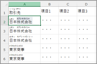 ふりがなの設定