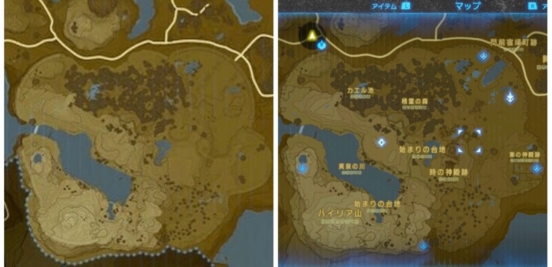 マップ比較 厄災の黙示録とブレスオブザワイルド 100年で変わったもの ハイラルノコトバ