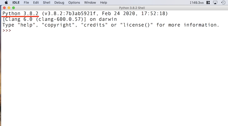 Python付属のIDLE(統合開発環境)を立ち上げる