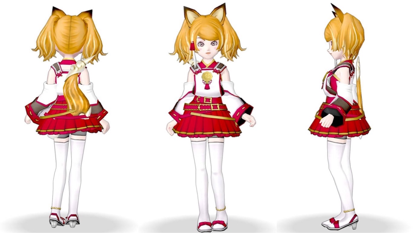 しっぽ』をつけた【キツネ巫女】ドレア - 【ドラクエ10】るなめりの