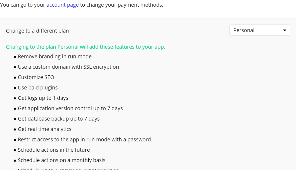 「Personal」プラン