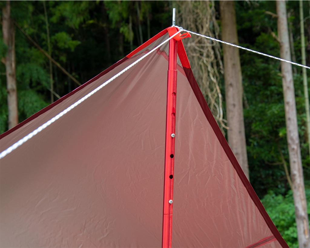 ツーリングドームSTとLXのキャノピーポールを紹介！前室にポールを使う